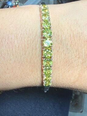 Peridot Tennis Bracelet in Sterling Silver - Green